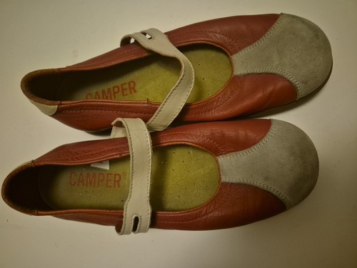 Womens camper leather red slip - red,