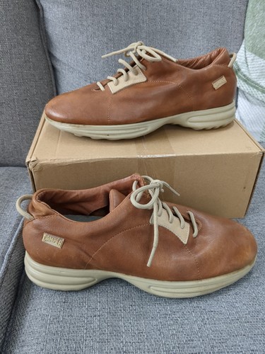 Camper brown leather lace - leather, up
